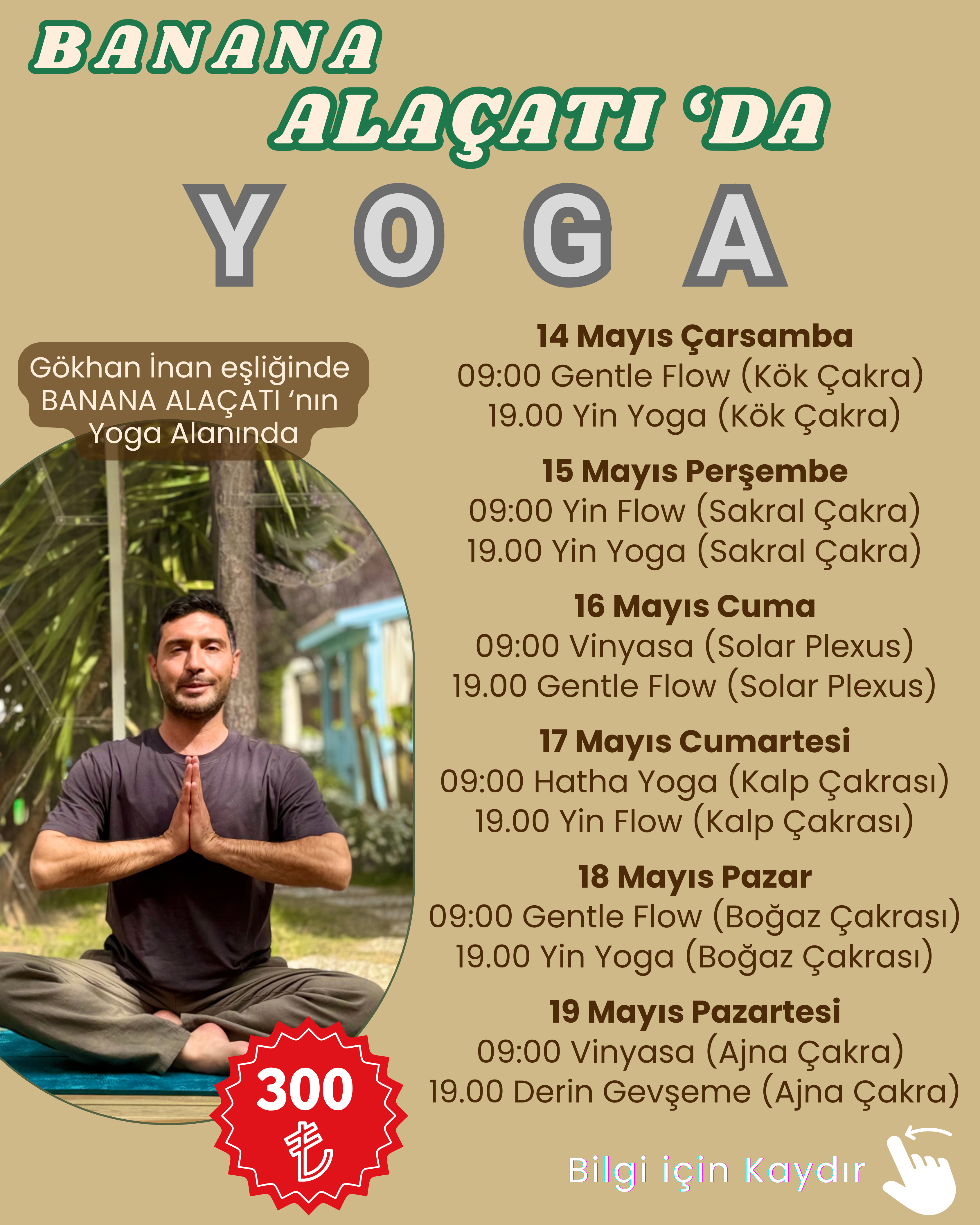 14 Mayıs Çarşamba - 09:00 - Gentle Flow (Yoga)