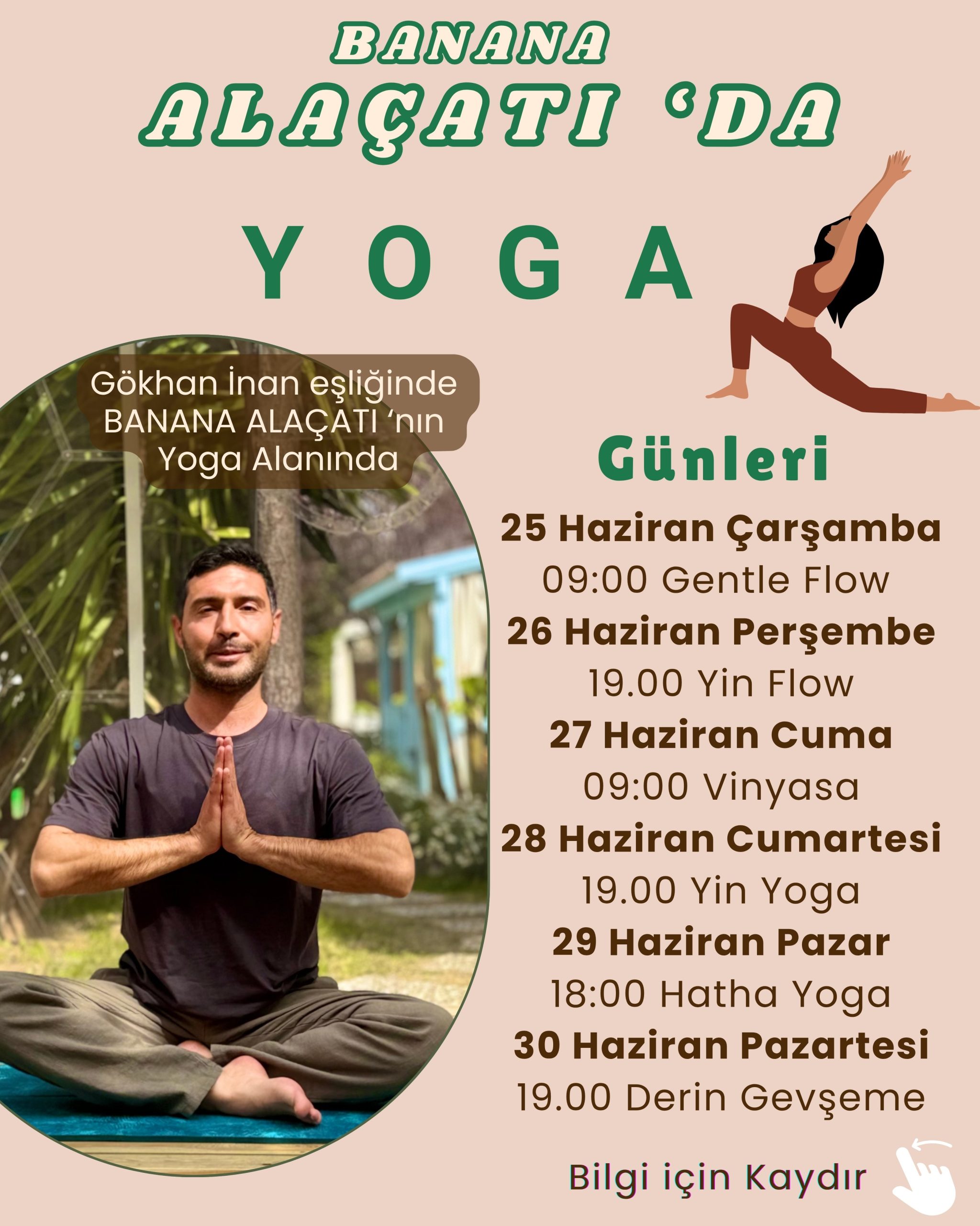 27 Haziran Cuma 09:00 - Vinyasa Yoga - Gökhan İnan