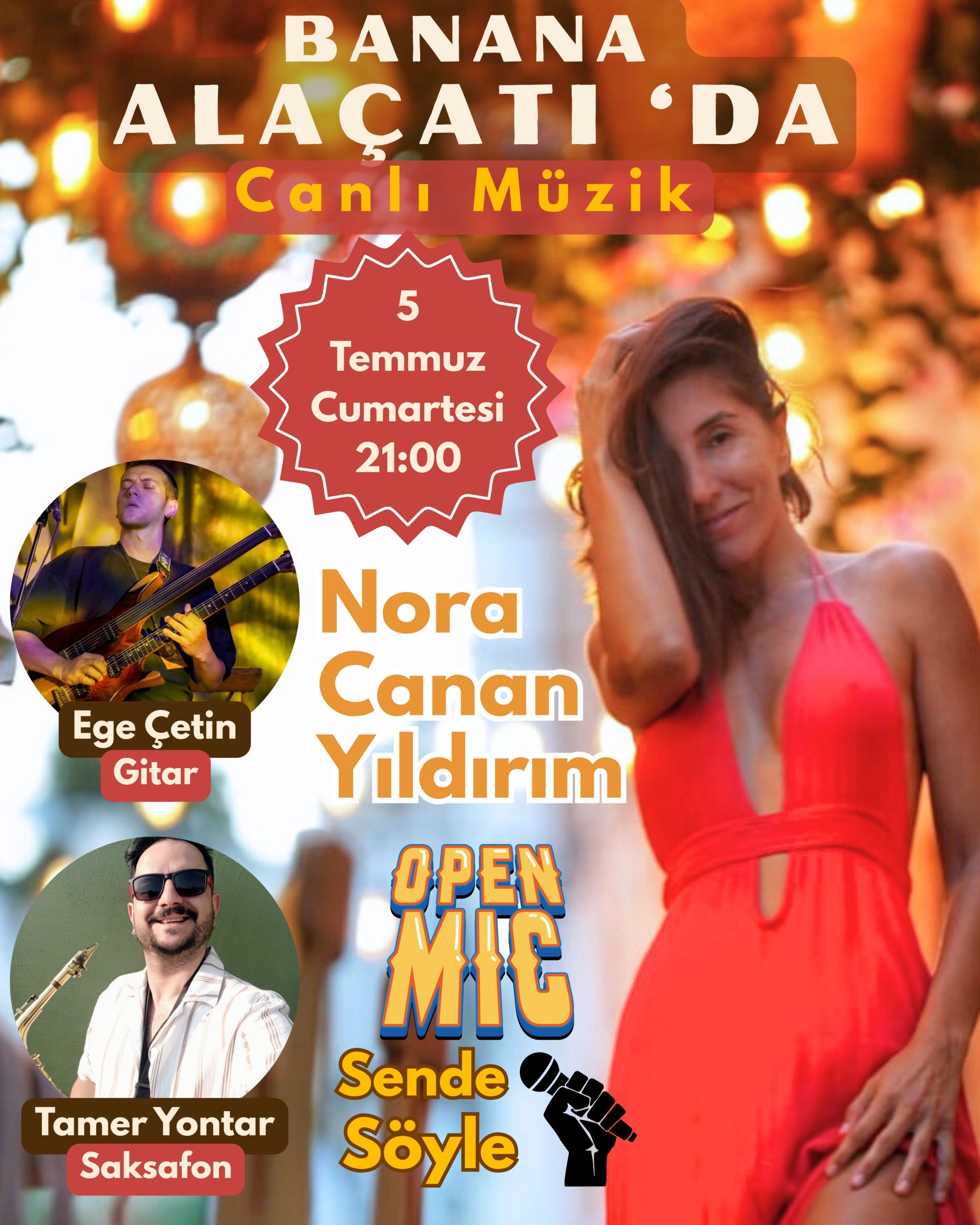 6 Temmuz Cumartesi - Nora Canan Yıldırım ile Canlı Müzik