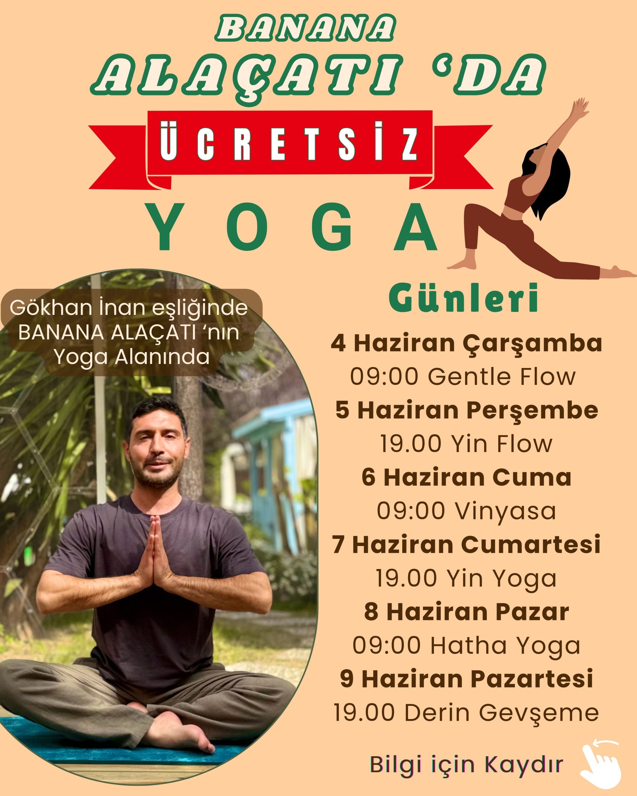 9 Haziran Pazartesi 19:00 - Derin Gevşeme (Yoga) - Ücretsiz